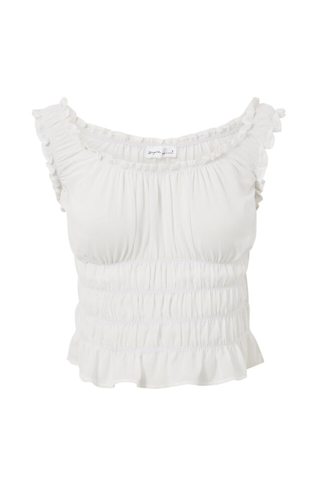 Sienna Ruched Top, WHITE