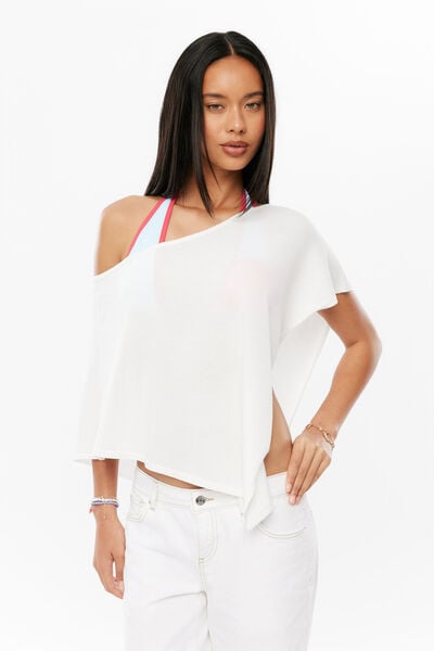 Poppy Knit Poncho, COSY CREAM