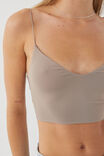 Luxe Cropped V Neck Cami, LATTE BROWN - alternate image 2