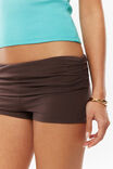 Soft Ruched Booty Short, BAKED BROWN - example image 2