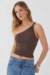 Luxe Jessica One Shoulder Top, ESPRESSO BROWN - alternate image 1