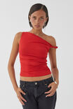 Luxe Bree Ruched Twist Top, RUBY RED - alternate image 1