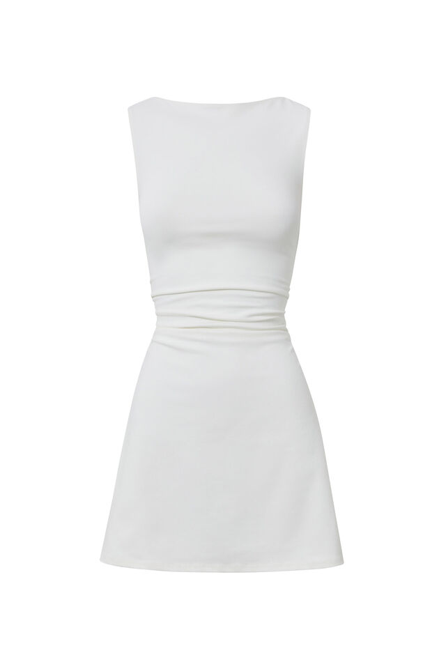 Maya A-Line Mini Dress, MERINGUE WHITE