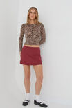 Luxe A-Line Mini Skirt, DEEP CHERRY - alternate image 5