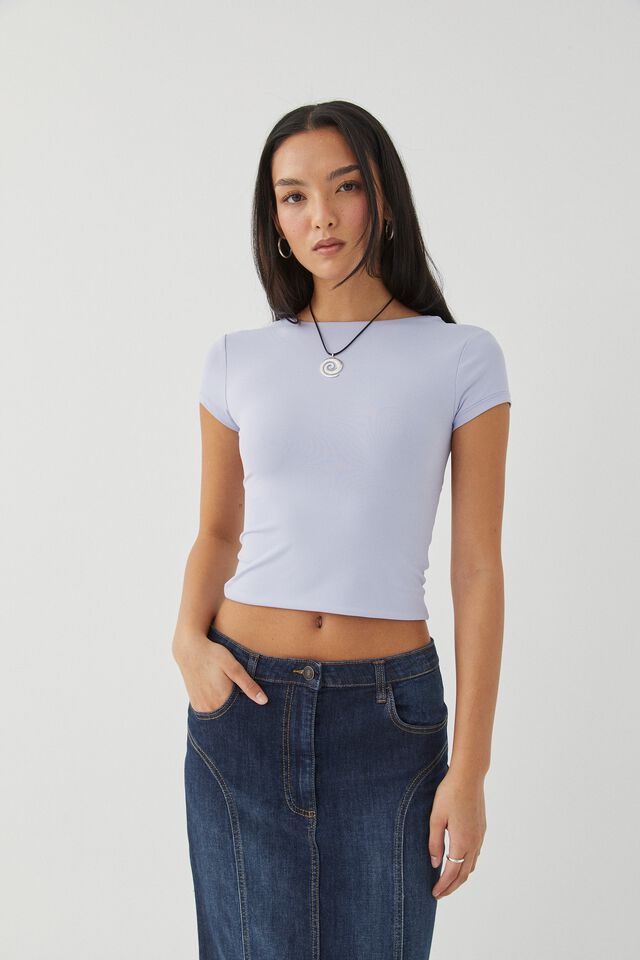 Luxe Short Sleeve Backless Tee