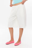 Yuri Longline Sweat Short, CREAMY WHITE/PINK - example image 2