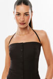 Maddy Linen Halter Top, BRONX BROWN - example image 4