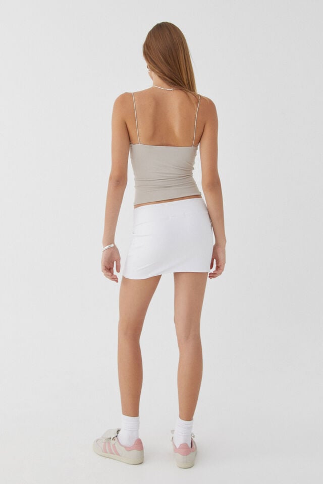 Luxe Hipster Mini Skirt, WHITE