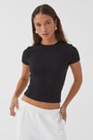 Cotton Fitted Tee, BLACK - alternate image 1
