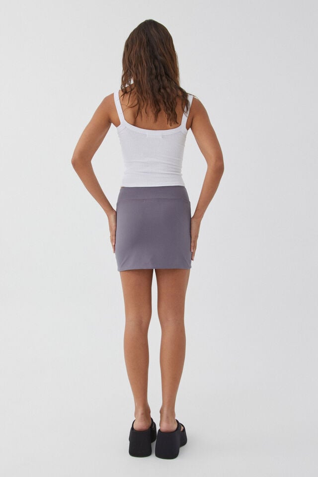 Luxe Hipster Mini Skirt, IRON GREY