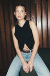 Gemma Knitted Button Through Vest, BLACK - alternate image 1