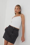 Carpenter Denim Mini Skirt, WASHED BLACK - alternate image 1