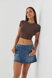 Luxe Cropped Short Sleeve Top, ESPRESSO BROWN - alternate image 5