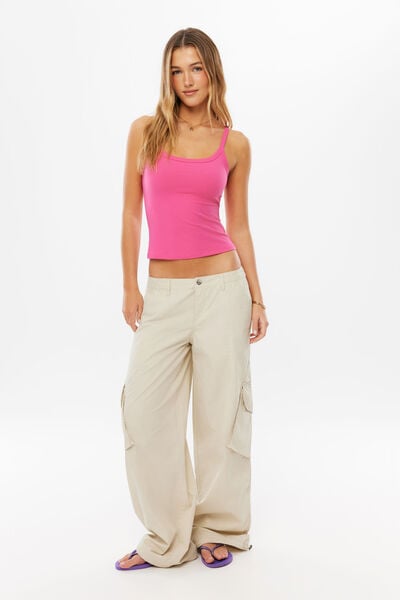 Kaia Low Rise Cargo Pant, BEIGE