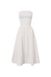 Eva Strapless Midi Dress, WHITE - alternate image 6