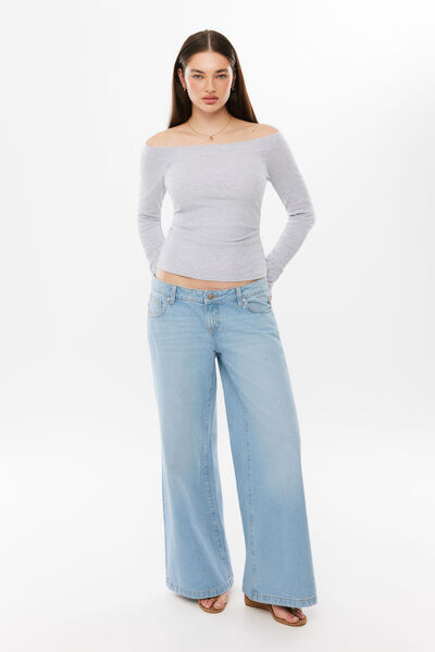 Wesley Long Sleeve Top, GREY MARLE
