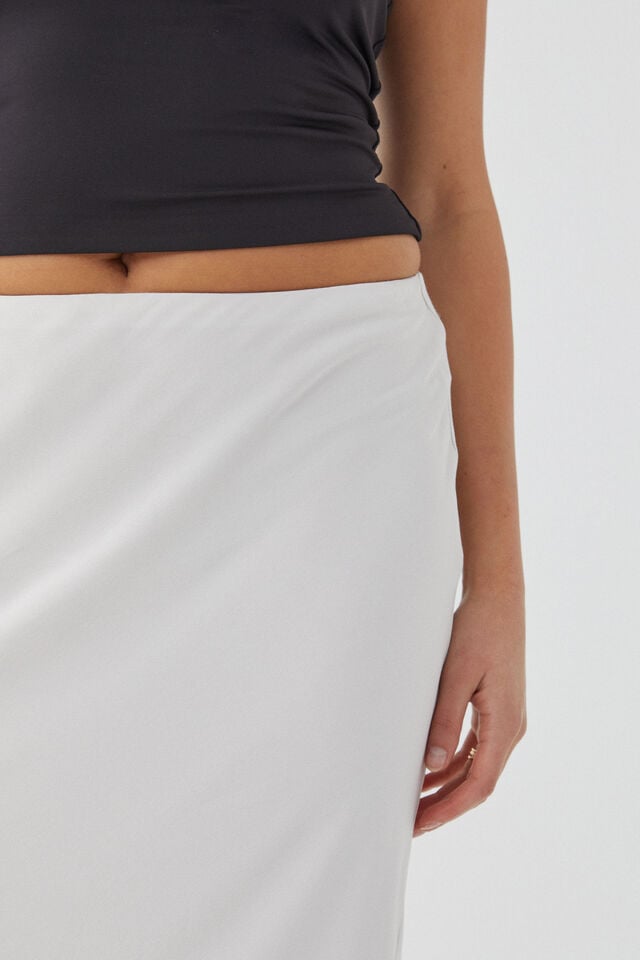 Skylar Satin Maxi Skirt, MERINGUE WHITE