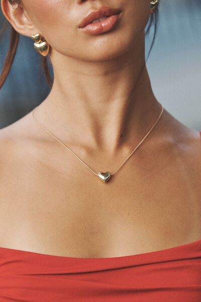 Sasha Pendant Necklace, HEART/GOLD