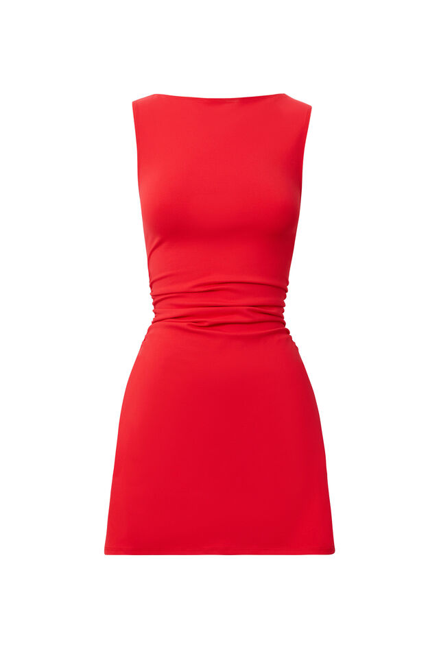 Maya A-Line Mini Dress, SCARLETT RED