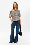 Ellery Short Sleeve, GLAZE BROWN/SOFT ECRU STRIPE - example image 4