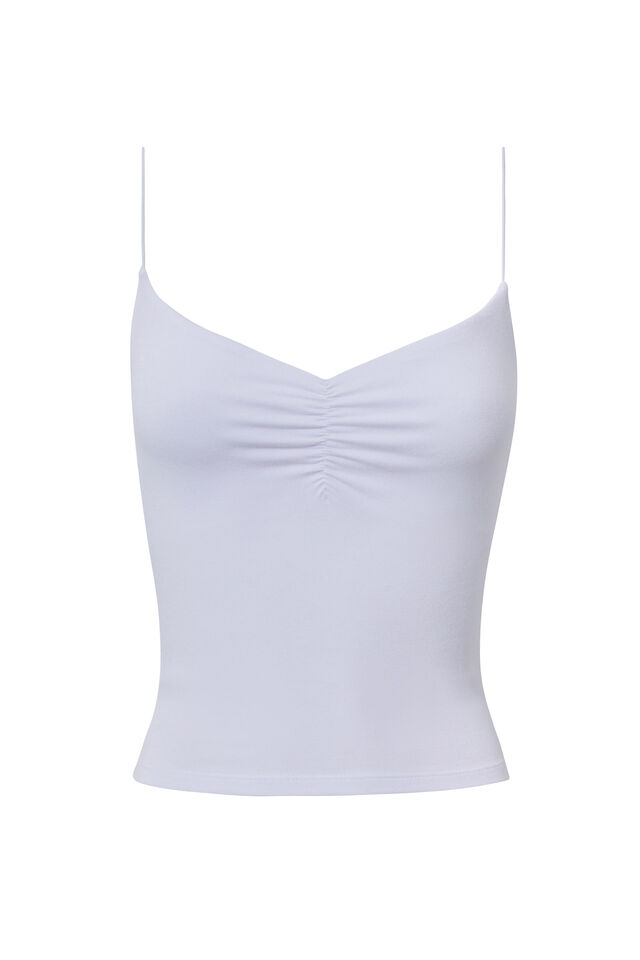 Soft Ruched Cami, WHITE