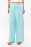 Marley Fold Down Linen Pant, GLOSSY AQUA - example image 2