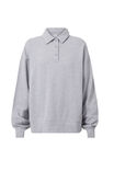 Pia Collared Polo Jumper, SILVER GREY MARLE - alternate image 6