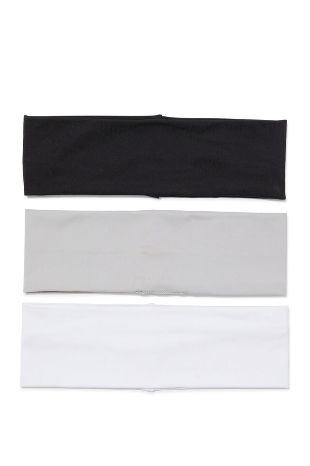 Luxe Headband 3 Pack, BLACK/GREY/WHITE