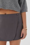 Carli Wrap Tailored Mini Skirt, CHROME GREY PINSTRIPE - alternate image 4