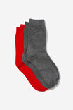 Sock 2 Pack, RED/DARK GREY MARLE - alternate image 1