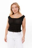 Sienna Ruched Top, BLACK - alternate image 1