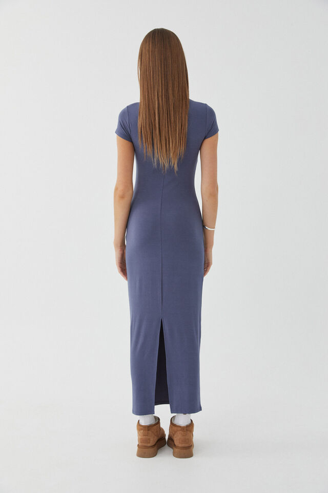 Soft Short Sleeve Maxi Dress, WEEKEND BLUE