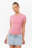 Sleek Shay Short Sleeve Top, CANDY CORE PINK - example image 2