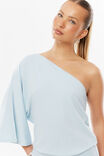 Soft Kimberly One Shoulder Mini Dress, AQUA GLIMMER - example image 4