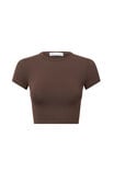 Luxe Cropped Short Sleeve Top, ESPRESSO BROWN - alternate image 6