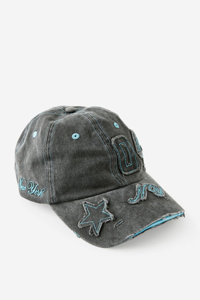 Emily Graphic Baseball Cap, WASHED CHARCOAL/HAMPTON BLUE 04