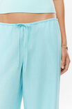 Marley Low Rise Linen Pant, GLOSSY AQUA - example image 2