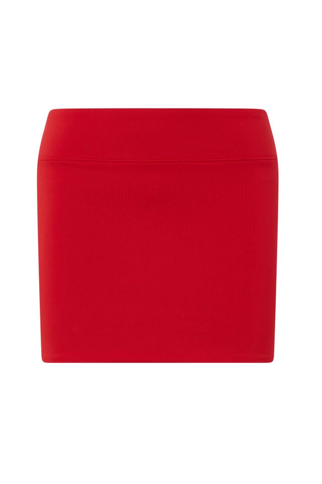 Luxe Hipster Mini Skirt, RUBY RED