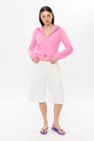 Fifi Shrunken Zip Hoodie, Y2K PINK - example image 4