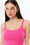Sleek Riri Scoop Neck Tank, HYPER PINK - example image 4