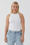 Luxe Sleeveless Bodysuit, WHITE - alternate image 1