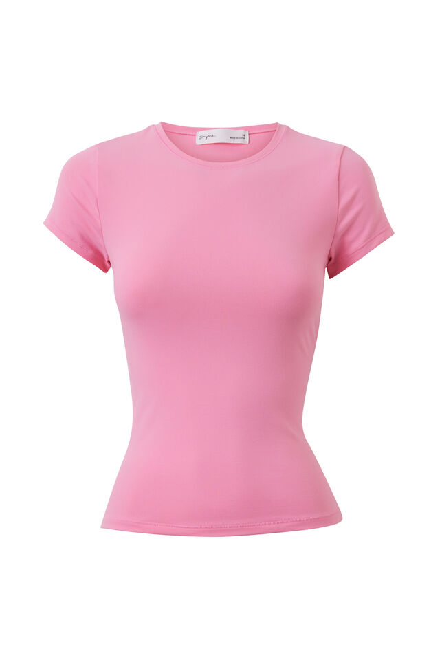 Sleek Shay Short Sleeve Top, CANDY CORE PINK