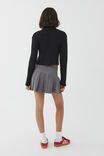 Tilly Pleated Mini Skirt, CHARCOAL MARLE - alternate image 3