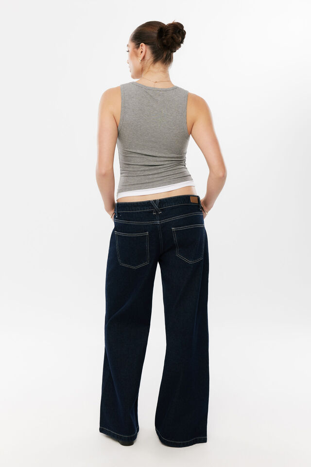 Charlie Layered Tank, DARK GREY MARLE/WHITE