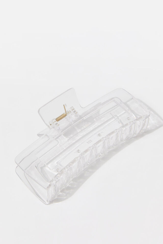 Large Hair Claw, CLEAR/RECTANGLE