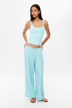 Marley Low Rise Linen Pant, GLOSSY AQUA - example image 4