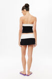 Smooth Jade Reversible Mini Skirt, BLACK/CREAMY WHITE - example image 3