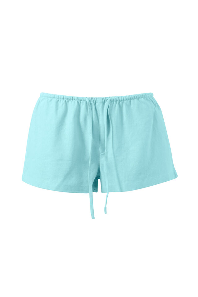 Marley Low Rise Linen Short, GLOSSY AQUA