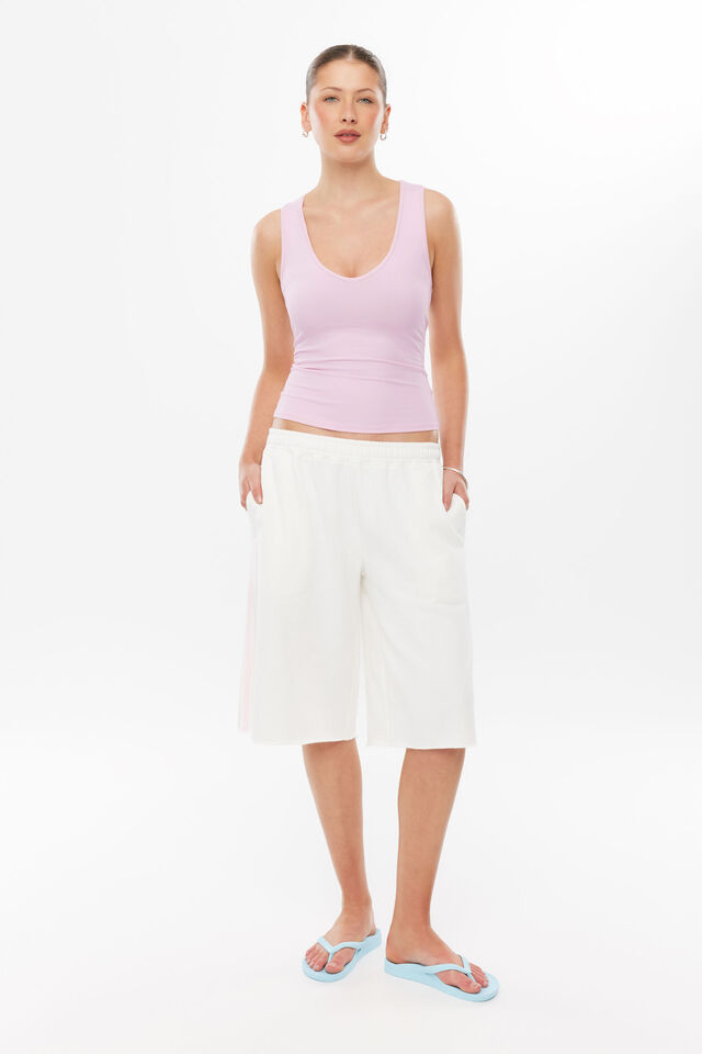 Sleek Jemima V Neck Tank, PIXEL PINK