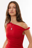 Luxe Bree Ruched Twist Top, RUBY RED - alternate image 4